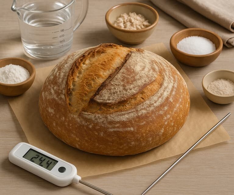 Chleb pszenny na zimnym zaczynie (pâte fermentée) – plan 24-godzinny dla domowego piekarnika